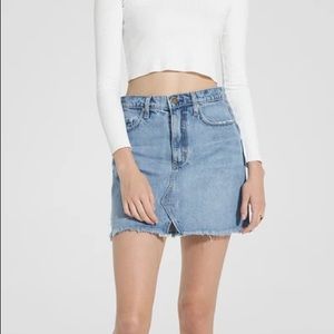 Nobody denim light wash denim skirt with fringed hem size 26